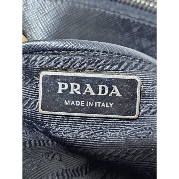Authentic Prada Saffiano Lux Leather Middle Zip Tote Bag Black - Picture 9 of 14